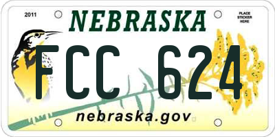 NE license plate FCC624
