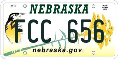 NE license plate FCC656