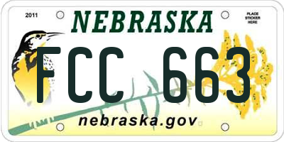 NE license plate FCC663