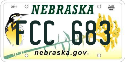 NE license plate FCC683