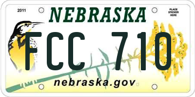 NE license plate FCC710