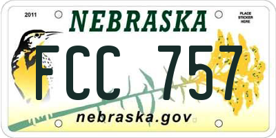 NE license plate FCC757