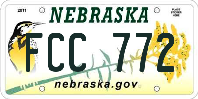 NE license plate FCC772