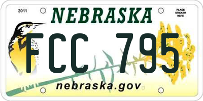 NE license plate FCC795