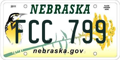NE license plate FCC799