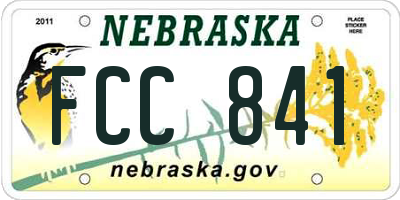 NE license plate FCC841