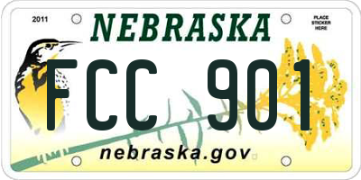 NE license plate FCC901