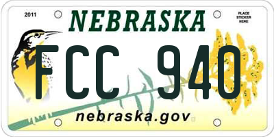 NE license plate FCC940
