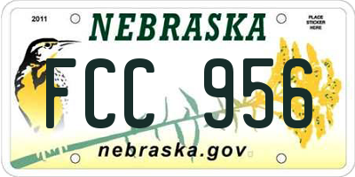NE license plate FCC956
