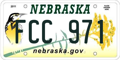 NE license plate FCC971