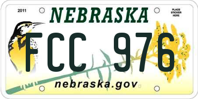 NE license plate FCC976