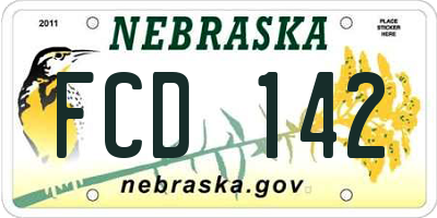 NE license plate FCD142