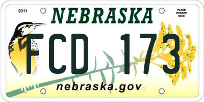 NE license plate FCD173