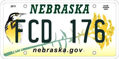 NE license plate FCD176