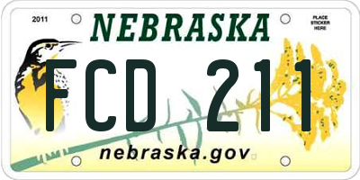 NE license plate FCD211