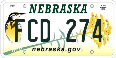 NE license plate FCD274