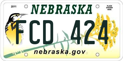 NE license plate FCD424