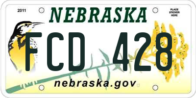 NE license plate FCD428