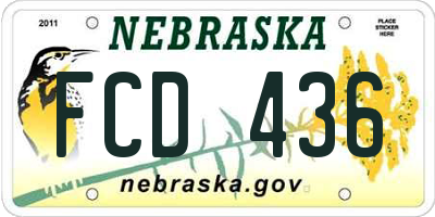 NE license plate FCD436