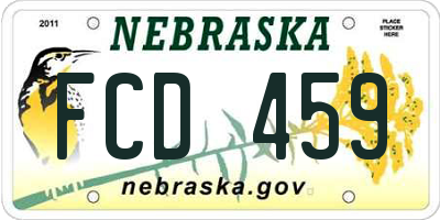 NE license plate FCD459