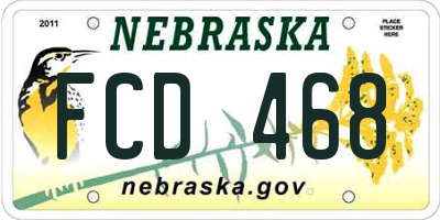 NE license plate FCD468
