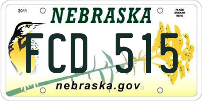 NE license plate FCD515