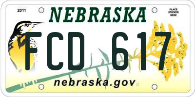 NE license plate FCD617