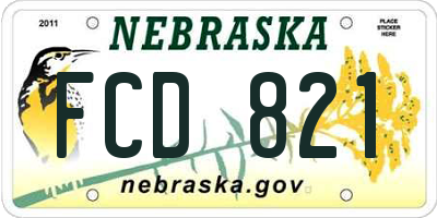 NE license plate FCD821