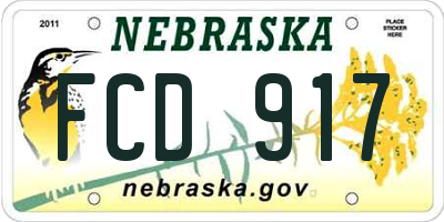 NE license plate FCD917