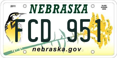 NE license plate FCD951