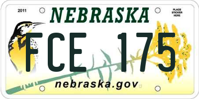 NE license plate FCE175