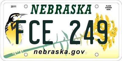 NE license plate FCE249