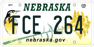 NE license plate FCE264