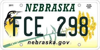 NE license plate FCE298
