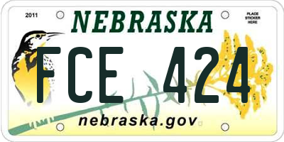 NE license plate FCE424