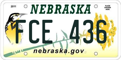 NE license plate FCE436