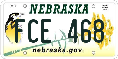 NE license plate FCE468