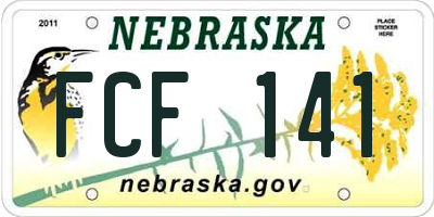 NE license plate FCF141