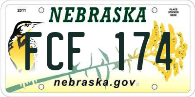 NE license plate FCF174