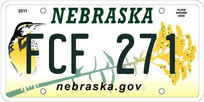 NE license plate FCF271