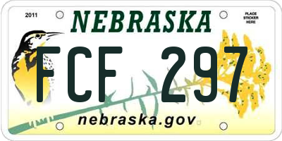 NE license plate FCF297