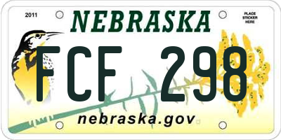 NE license plate FCF298