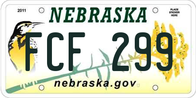 NE license plate FCF299