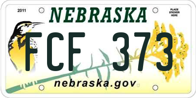 NE license plate FCF373
