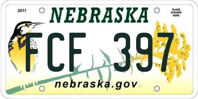 NE license plate FCF397