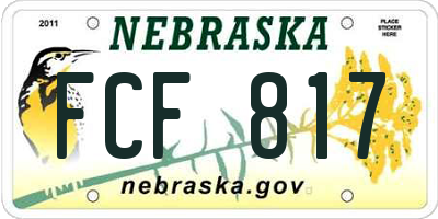 NE license plate FCF817