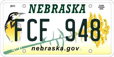 NE license plate FCF948