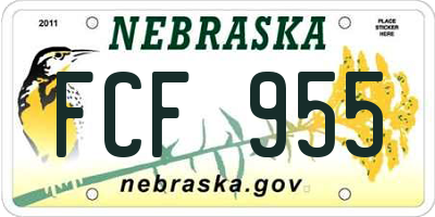 NE license plate FCF955