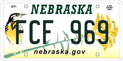 NE license plate FCF969