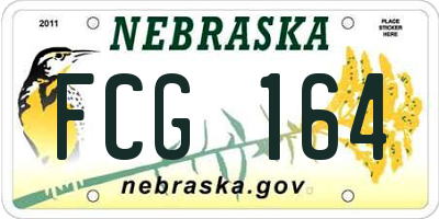 NE license plate FCG164